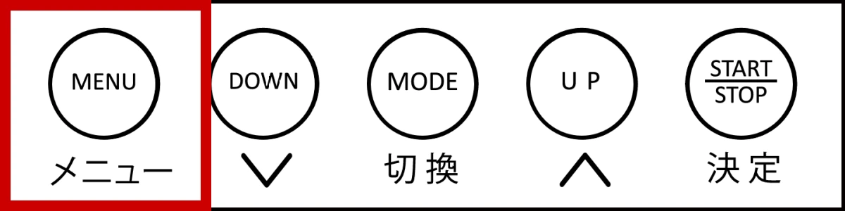 MENUボタンを押して自動洗浄を選択