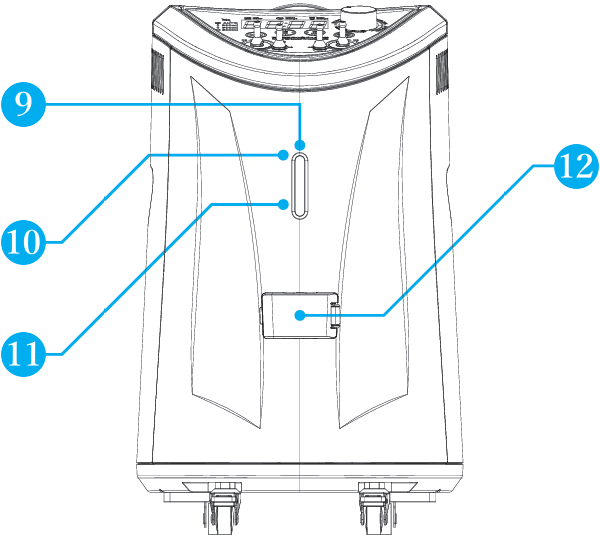 医療機関用水素吸入器の前面
