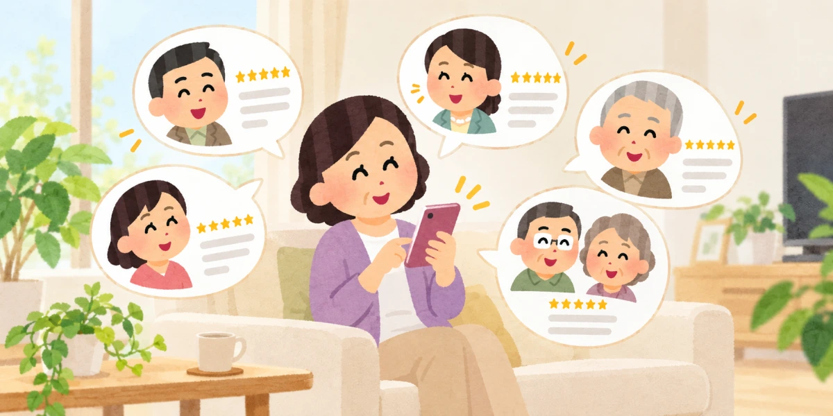Googleマップの口コミをイメージしたイラスト