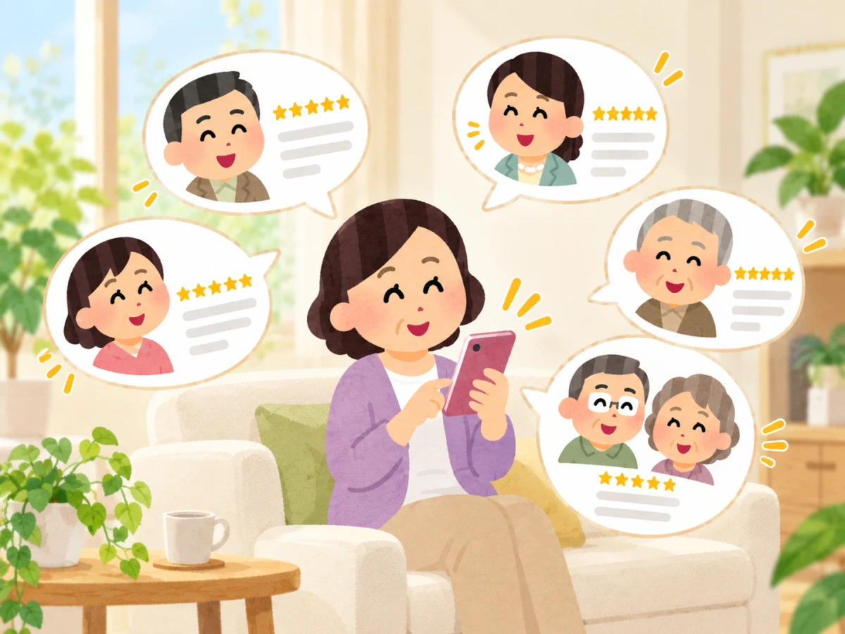 Googleマップの口コミをイメージしたイラスト