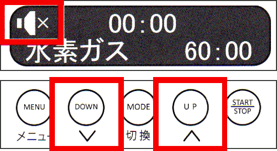 リタエアーをミュート設定にした画面