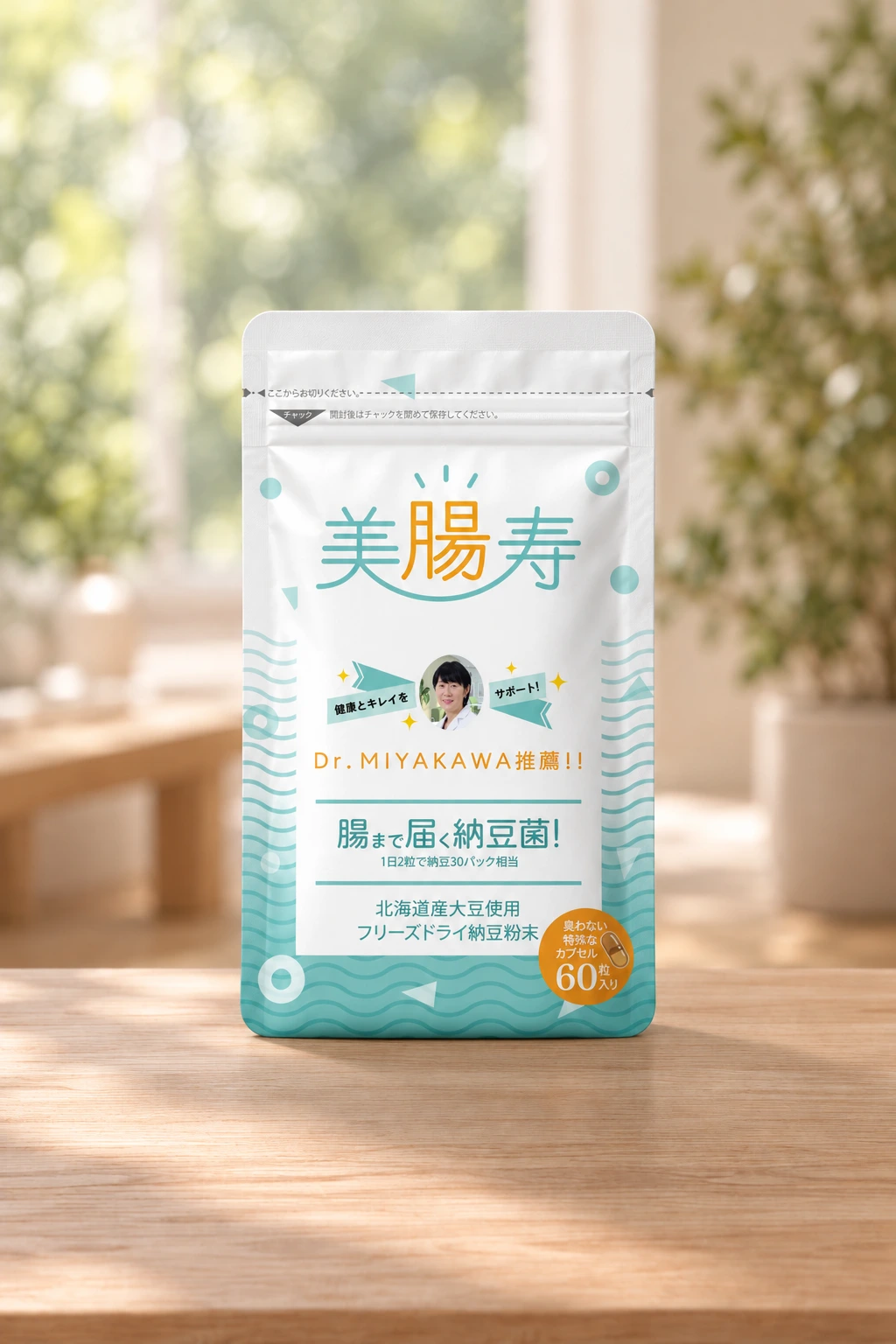納豆サプリ（美腸寿サプリ）の商品パッケージ