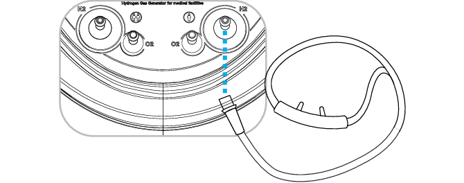 99.99%水素ガス吸入の場合 水素ガス用チューブ(鼻用)のシングルタイプ