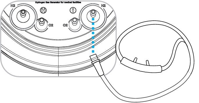 水素ガス用チューブ(鼻用)のシングルタイプ