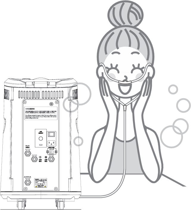 医療機関用水素ガス生成器の使用例
