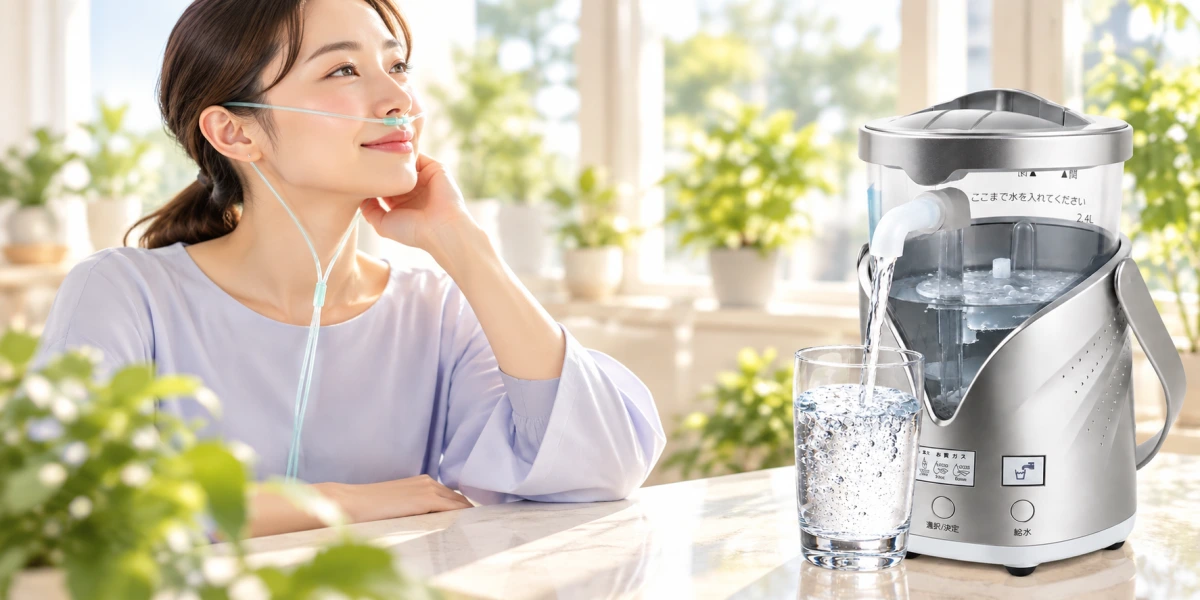 水素水生成と水素ガス吸入に対応した2WAY仕様